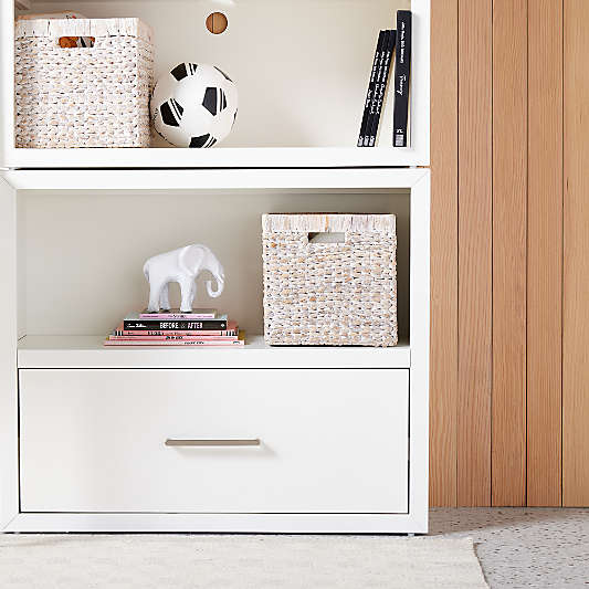 Homespun Washed Wicker Shelf Storage Bin by Leanne Ford