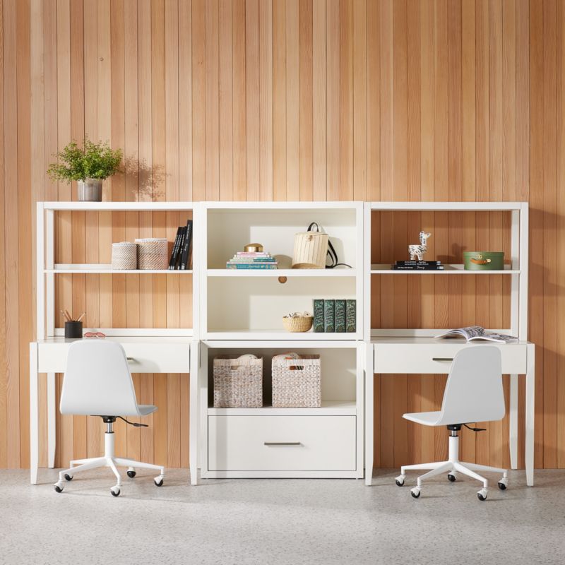 Ever Simple Modular White Wood Kids Desk with Hutch - image 5 of 14