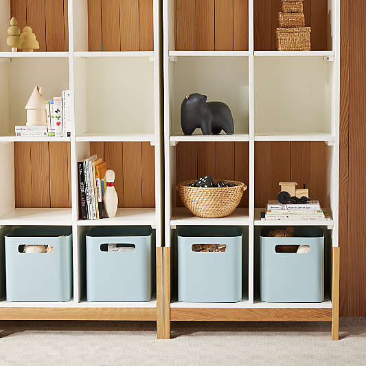 Outline Cloud Blue Metal Storage Bin with Handles