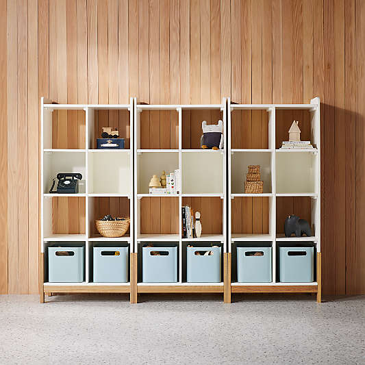 Rue 27" White Wood 8-Cube Bookcase