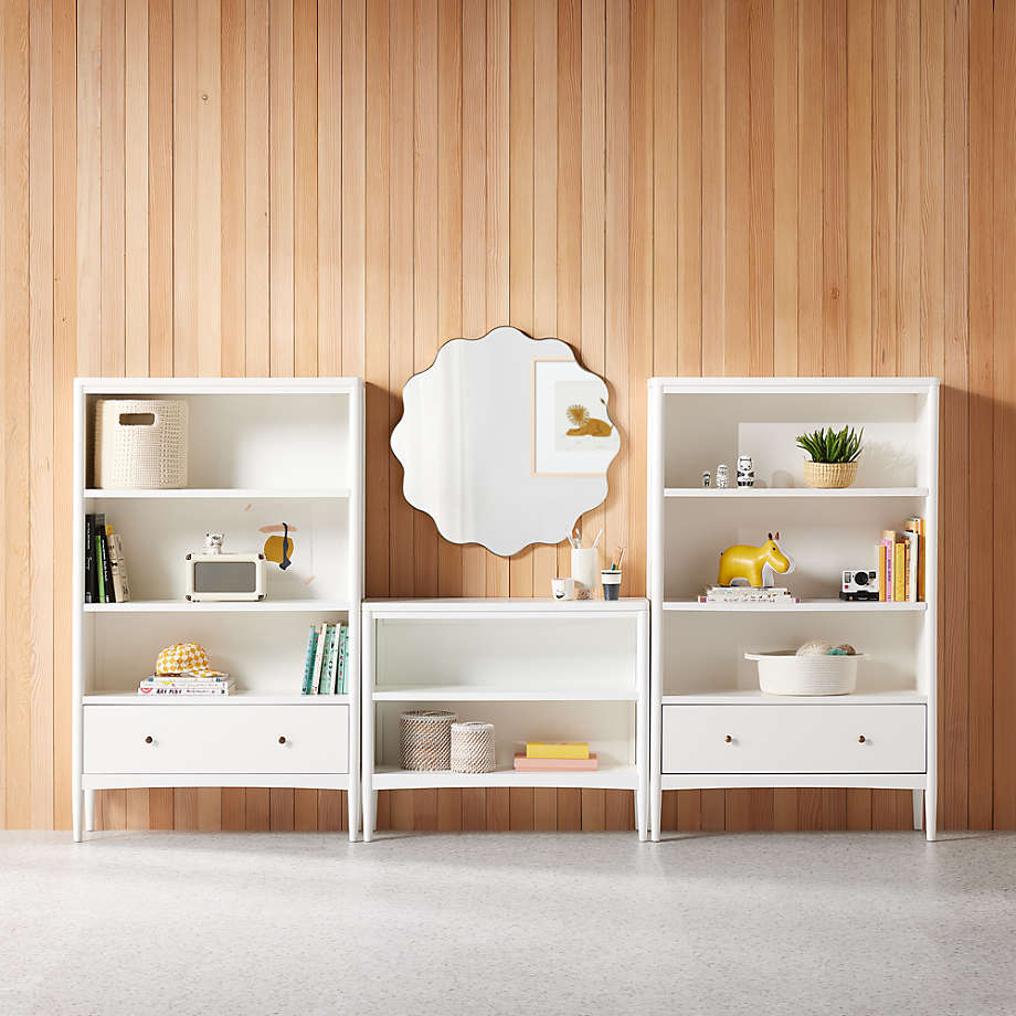 Tall white shop wood bookcase