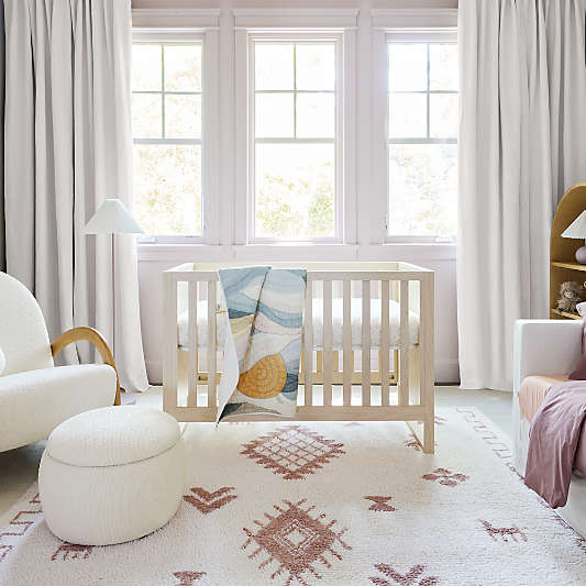 Gemini Light Ash Wood Convertible Baby Crib