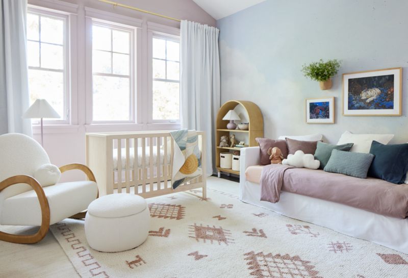 Pollie Snow Nursery Rocking Chair and Ottoman - image 2 of 17