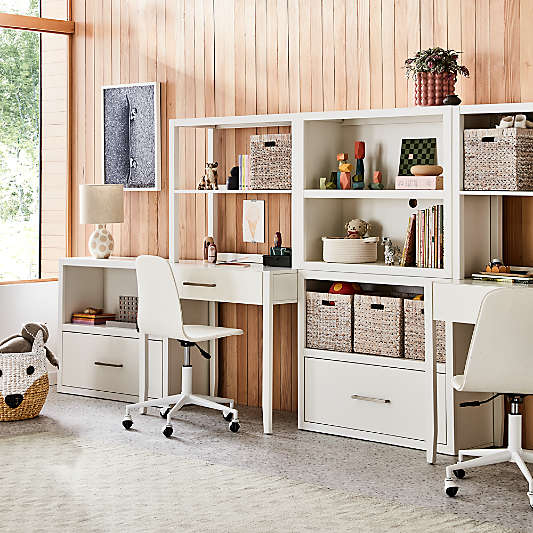 Ever Simple 36" Modular White Wood Kids Bookcase