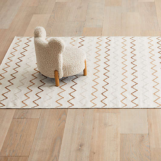 Ziggy Flatweave Wool and Cotton Neutral Kids Area Rug 8'x10'