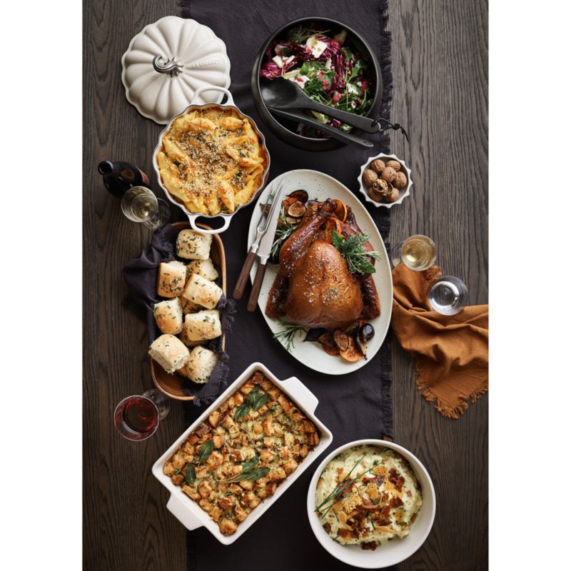 Oven-to-Table Rectangular Baking Dish with Dark Wood Trivet - image 3 of 9