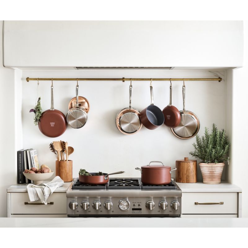 Crate & Barrel EvenCook Ceramic ™ Terracotta Ceramic Nonstick 8-Piece Cookware Set with Bonus - image 1 of 11