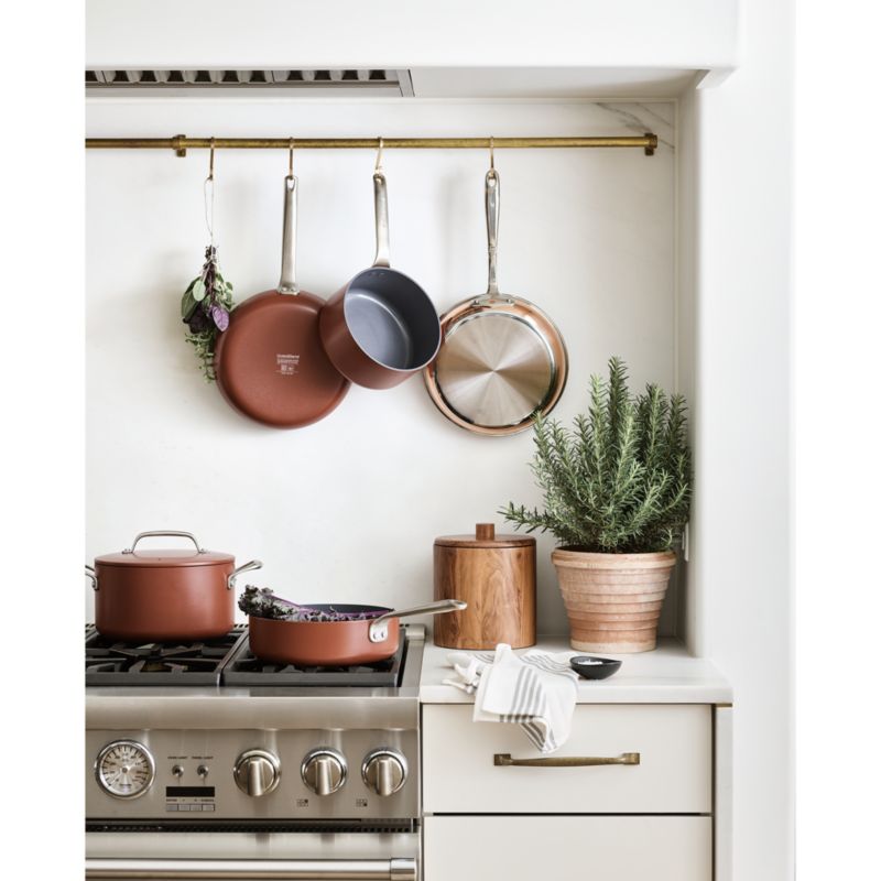 Crate & Barrel EvenCook Ceramic ™ Terracotta Ceramic Nonstick 8-Piece Cookware Set with Bonus - image 2 of 11