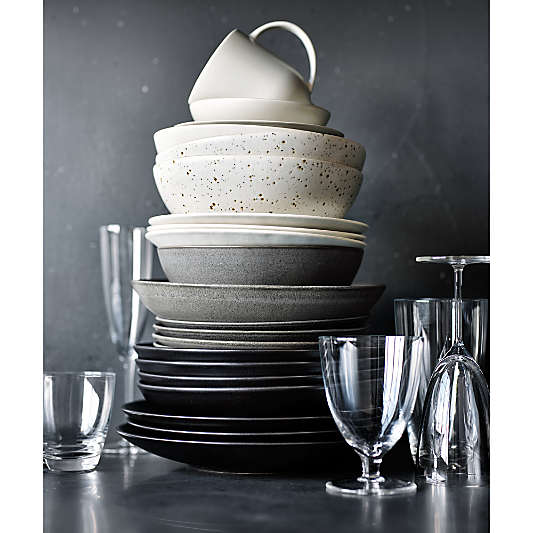 Craft Speckled White Stoneware Low Bowl