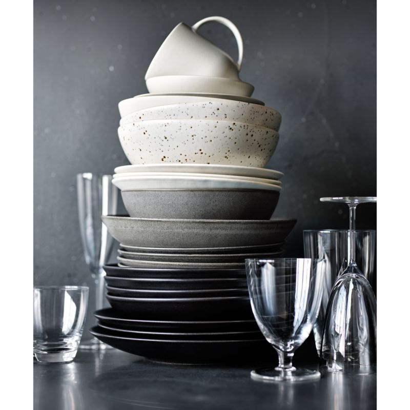 Craft Matte Black Stoneware Coupe Dinner Plates, Set of 8