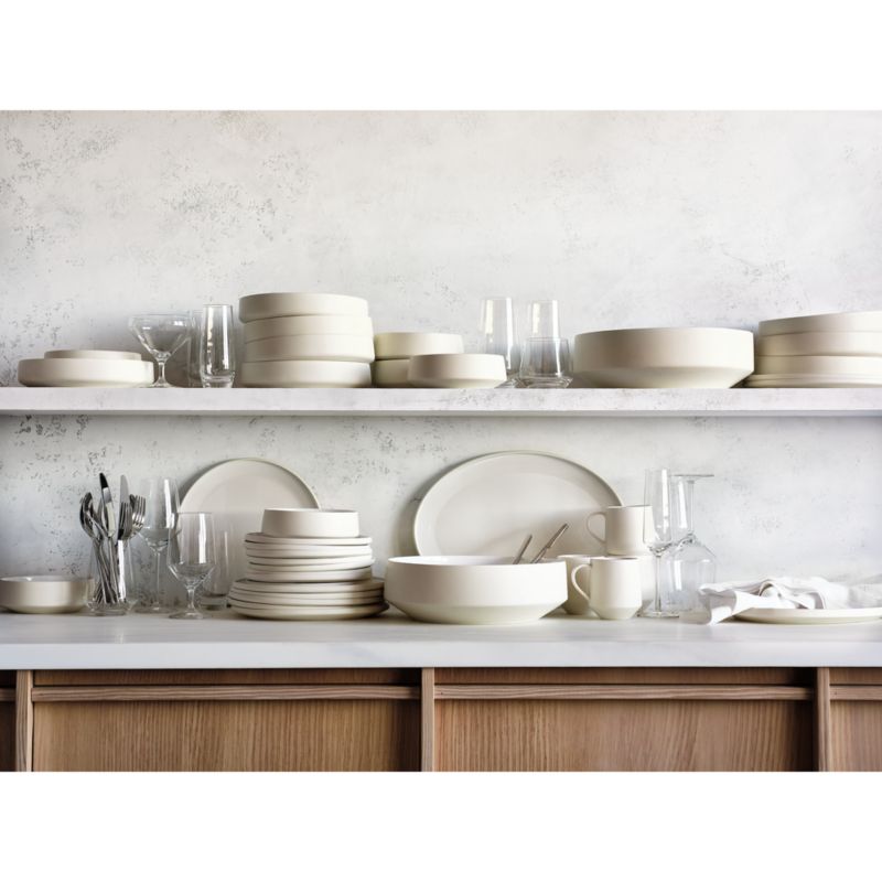Tour White Porcelain Dinner Plates, Set of 8