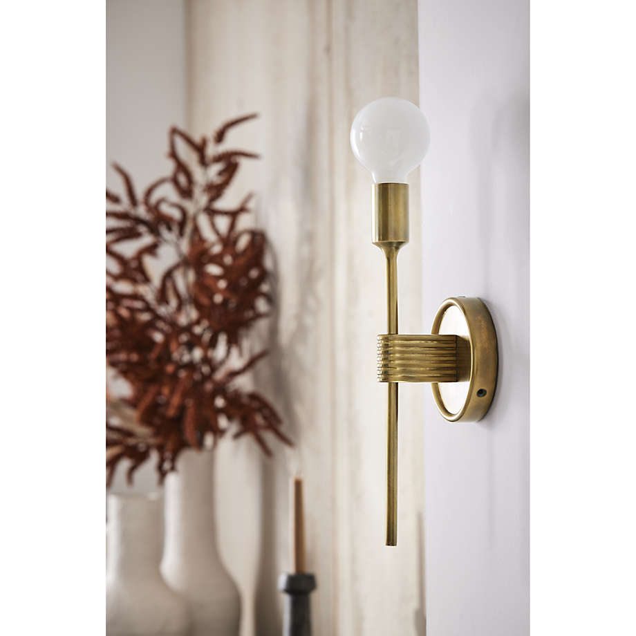 Griffin Burnished Brass Wall Sconce Bathroom Vanity Light +