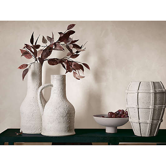 Villa White Grid Ceramic Vase 15"