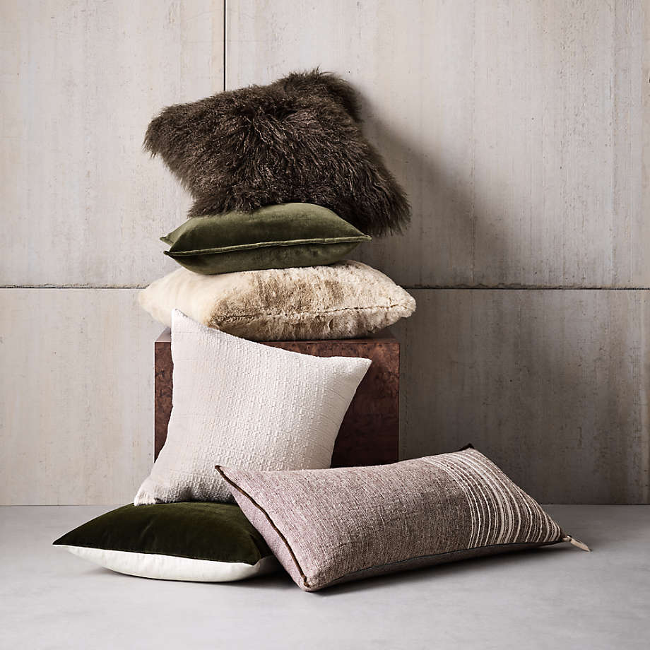 Mongolian faux deals fur throw pillow