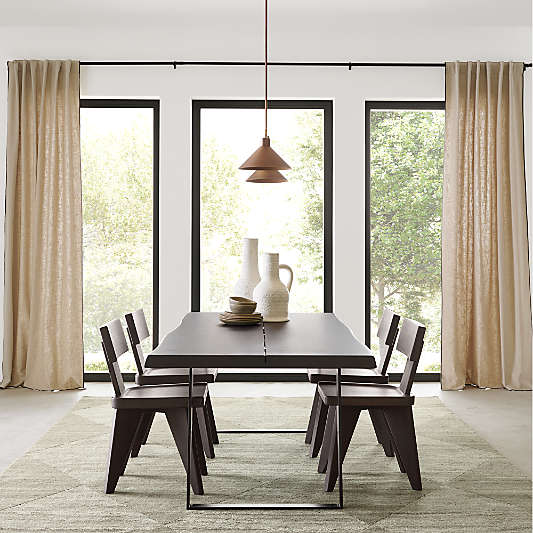 Yukon 80" Black-Brown Live Edge Wood Dining Table