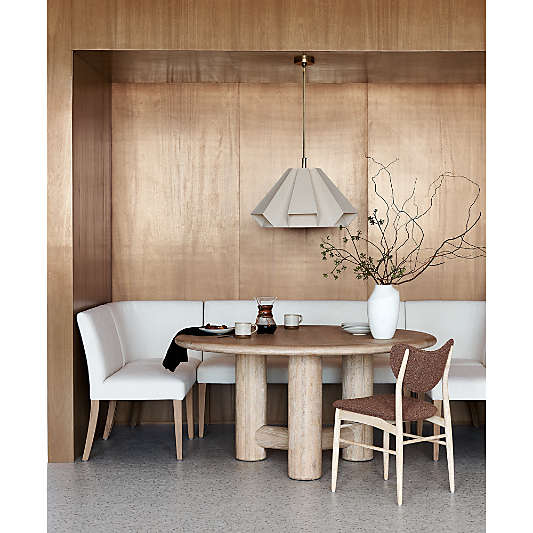 Lowe Ivory Grey Corner Dining Banquette Chair