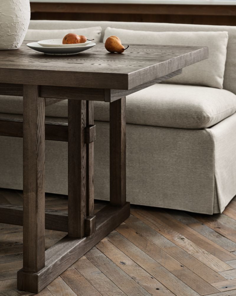 Eastham 90"-118" Brushed Charcoal Oak Wood Extendable Dining Table