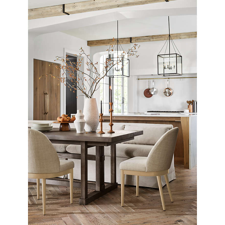 Natural wood table shop and chairs