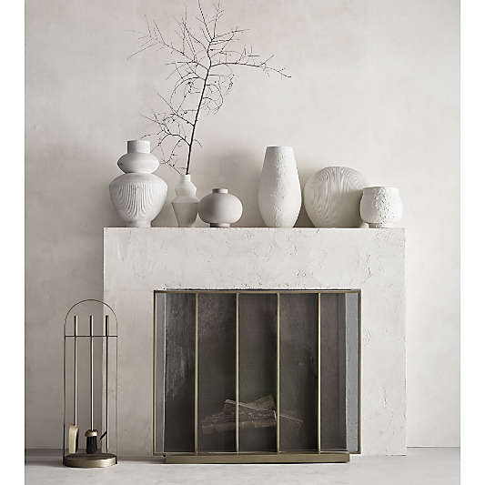 Alura Low-Wide Cream White Porcelain Vase