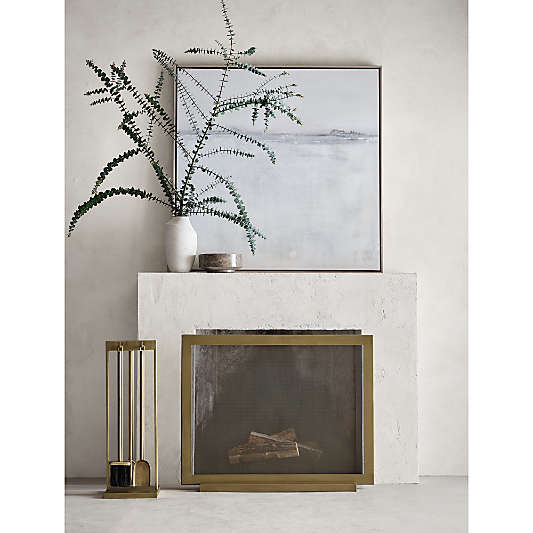 Brass Industrial Fireplace Screen