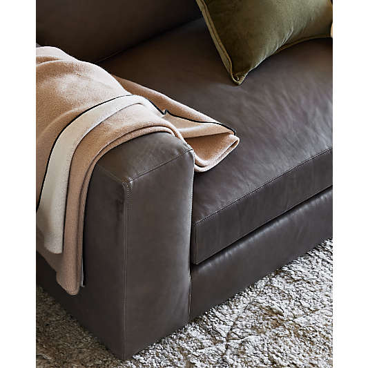 Oceanside Deep Low Leather Left-Arm Sofa Sectional Piece