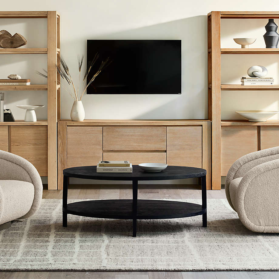 Natural oak media clearance console