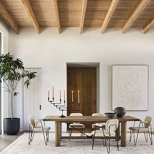 Breckenridge Weathered Rustic Oak Wood Extendable Dining Table (78"- 126")