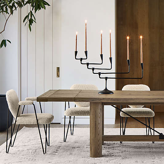 Breckenridge 100"-126" Weathered Rustic Oak Wood Extendable Dining Table