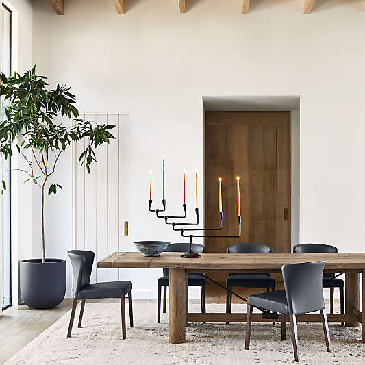Breckenridge 100"-126" Weathered Rustic Oak Wood Extendable Dining Table