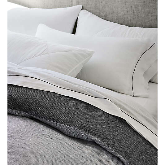 New Natural Hemp Ink Black Grid Duvet Covers