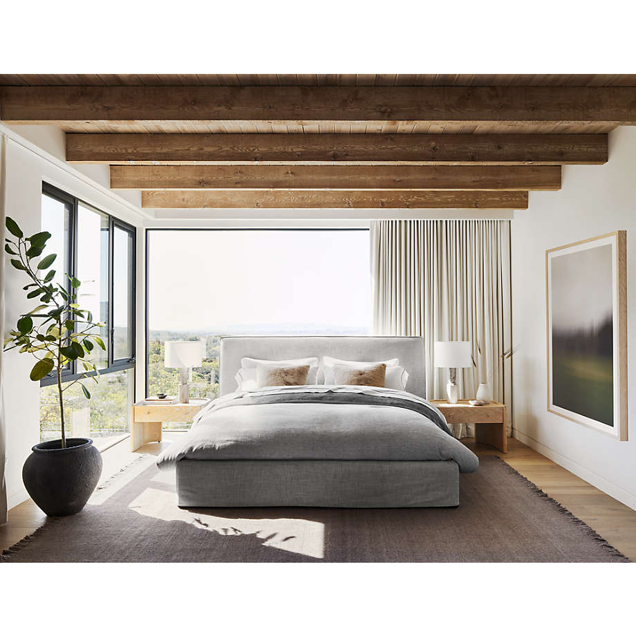 Slipcovered king bed sale