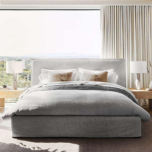 Capri Earth Slipcovered King Bed