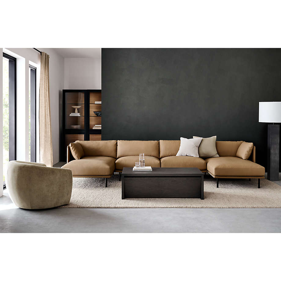 Wells leather sofa crate and barrel hot sale