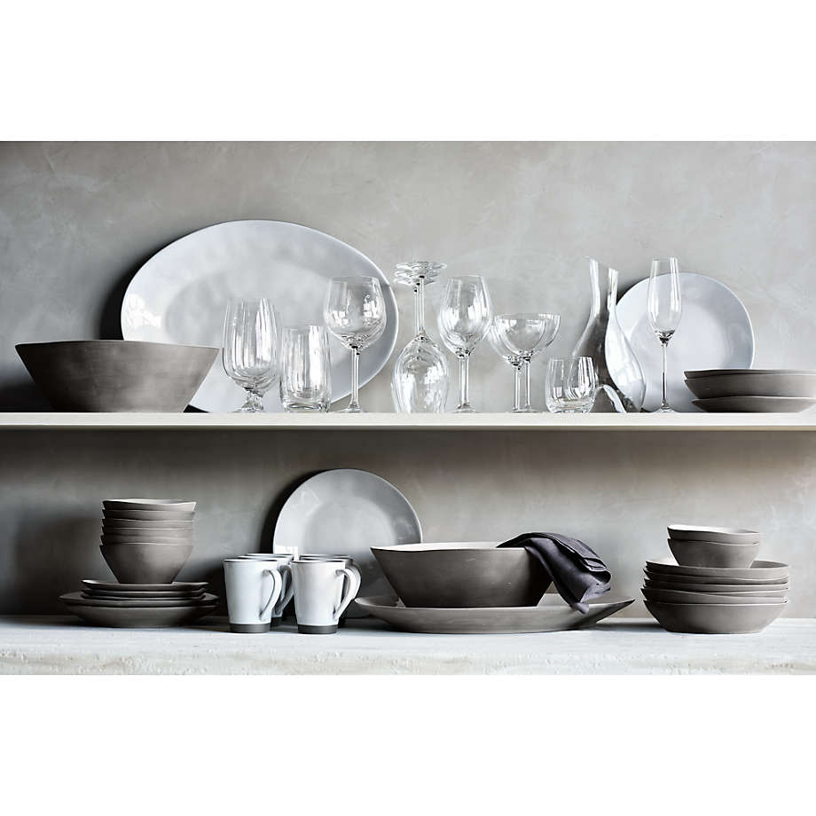 Marin White Recycled Stoneware Large Serve Bowl Reviews Crate