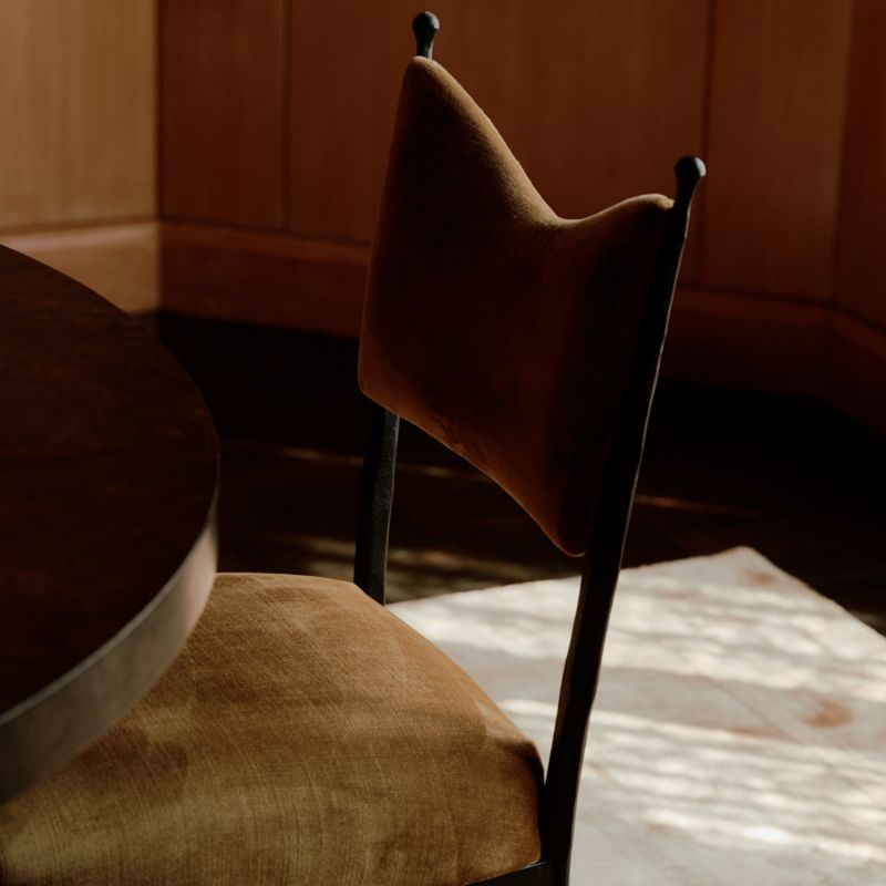 Rodin Ochre Velvet Dining Side Chair by Athena Calderone - image 5 of 13