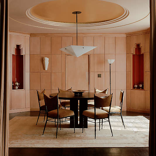 Rodin Ocher Velvet Dining Chair by Athena Calderone