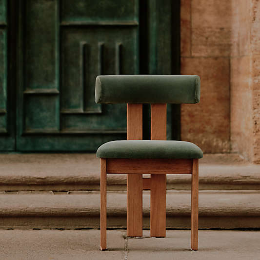 Ceremonie Green Mohair Dining Chair by Athena Calderone