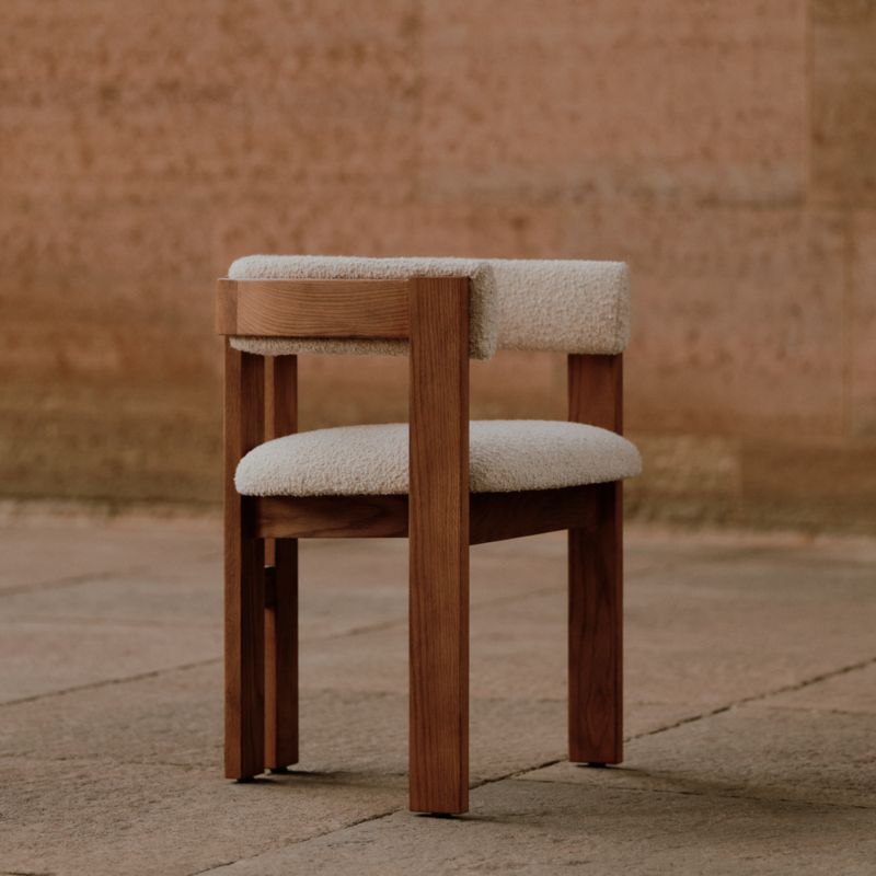 Ceremonie Natural Boucle Dining Arm Chair by Athena Calderone - image 2 of 7