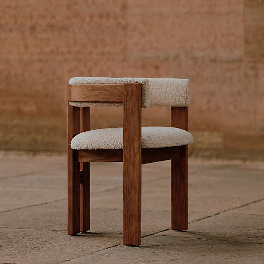 Ceremonie Natural Boucle Dining Armchair by Athena Calderone