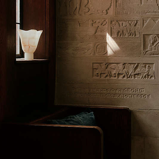 Fleurissant Warm White Onyx Table Lamp by Athena Calderone 9.9"