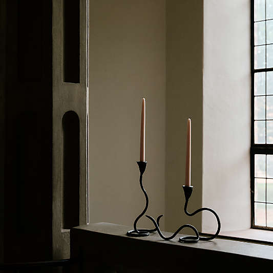 Sacré Black Metal Taper Candle Holders by Athena Calderone