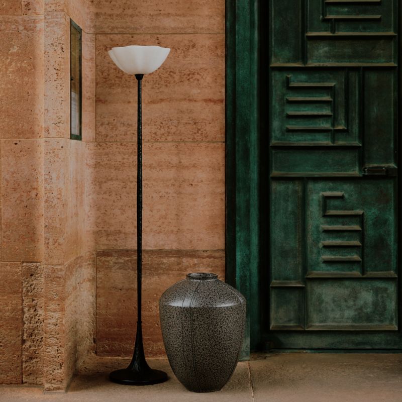 Le Cime Metal Torchiere Floor Lamp with Alabaster Shade by Athena Calderone - image 2 of 10