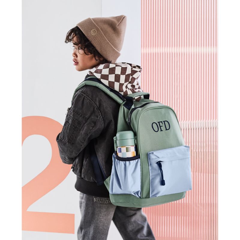 Colorblock Green and Blue Large Kids Backpack with Side Pockets - image 1 of 16