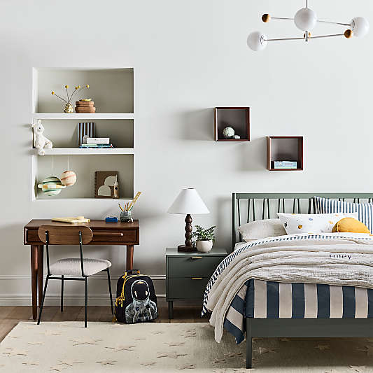 Classic Green Wood Kids Bed