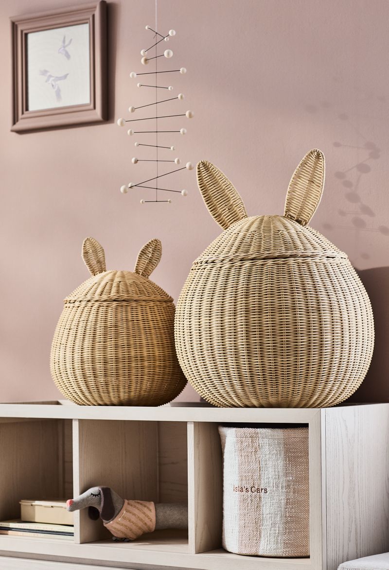 Small Wicker Bunny Floor Storage Basket - image 2 of 6