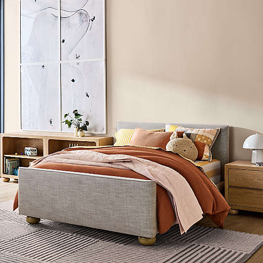 Emery Carbon Upholstered Kids Queen Bed