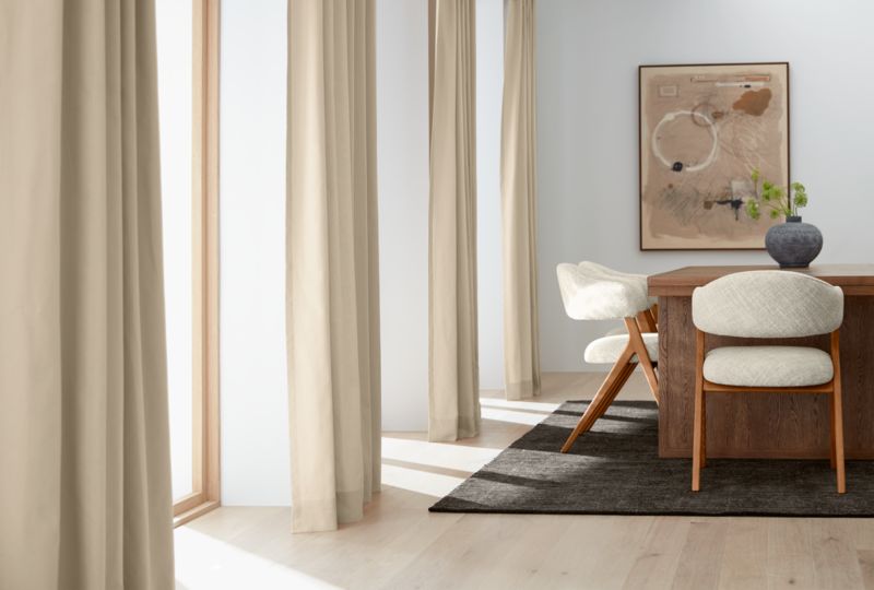 Organic Cotton Natural Taupe Window Curtain Panel 52"x108"