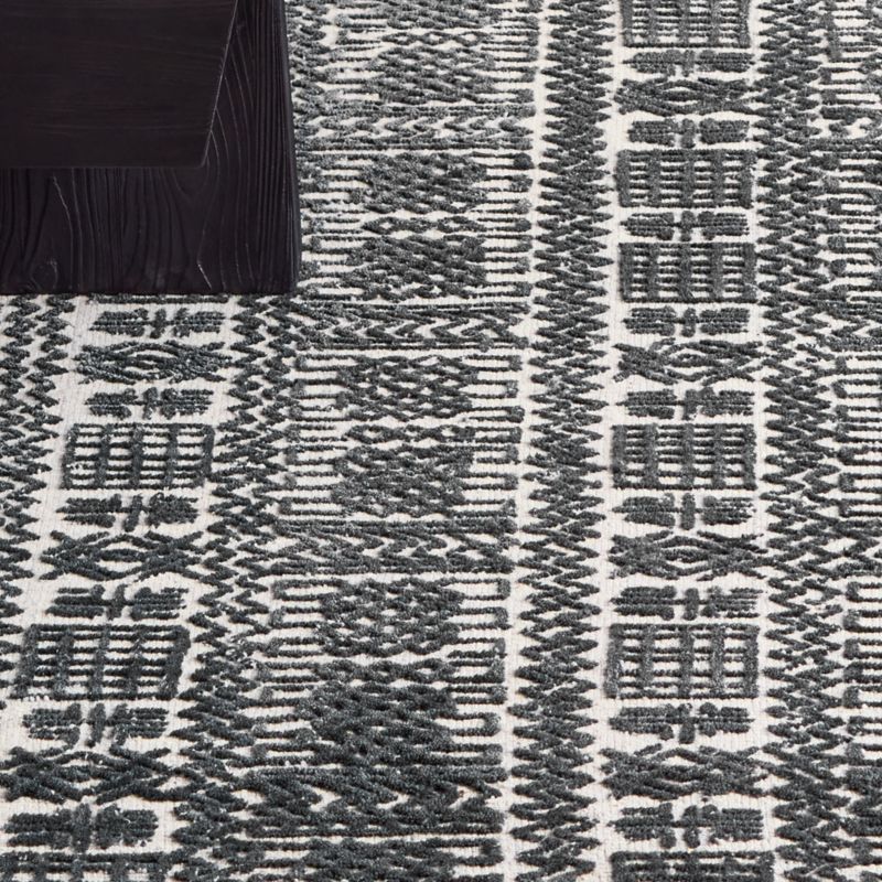 Girona Wool Ivory and Black Rug Swatch 12"x18" - image 2 of 5