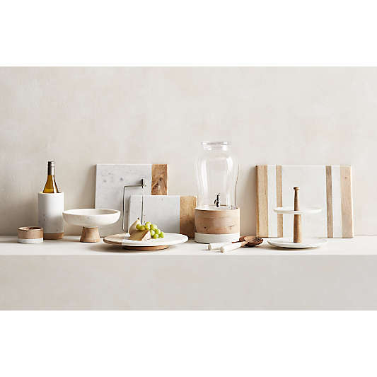 Wood and Marble Lazy Susan