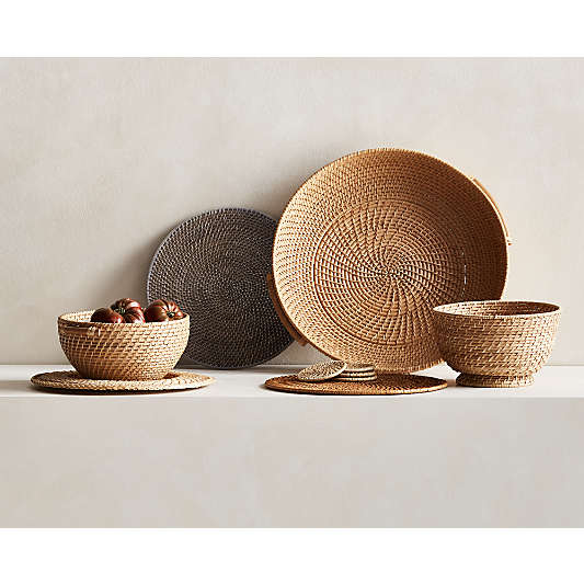 Artesia Round Honey Woven Rattan Placemat